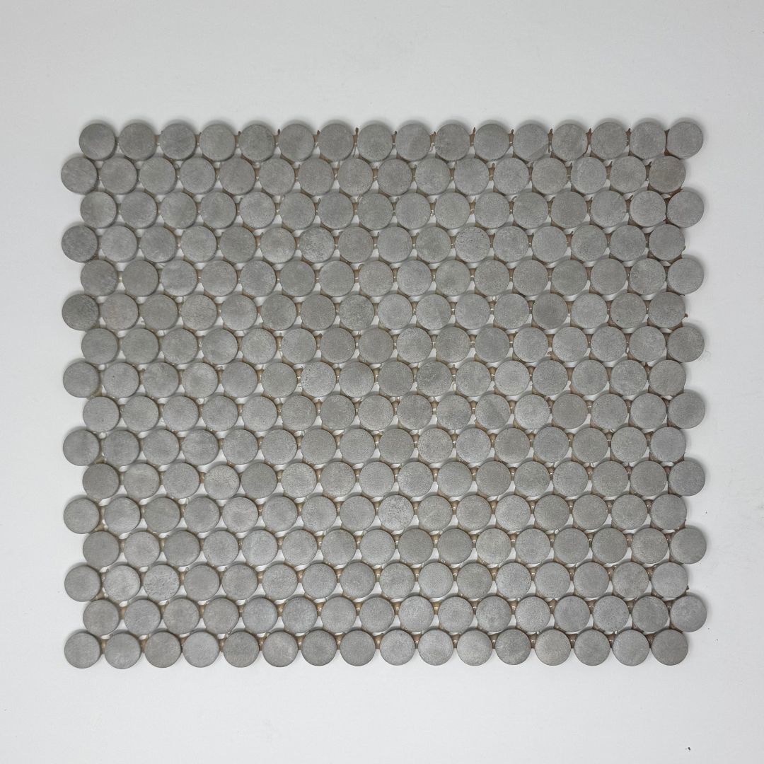 Tenedos HTC242 Slate Penny Matte Ceramic Mosaic Tile