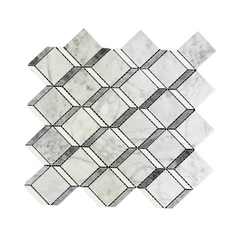 Tenedos HTC191 Silver Prism Marble Mosaic Tile