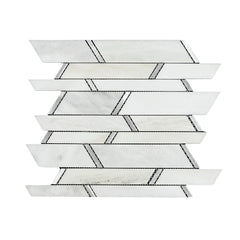 Tenedos HTC187 Aurora Luxe Chevron Silver Stone Metal Wall Tile (1 pcs)