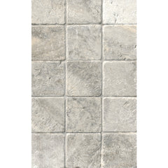Tenedos 4x4 Silver Philadelphia Tumbled Travertine Natural Stone Wall Flooring Tile (Box of 5 sq.ft/45 pieces)