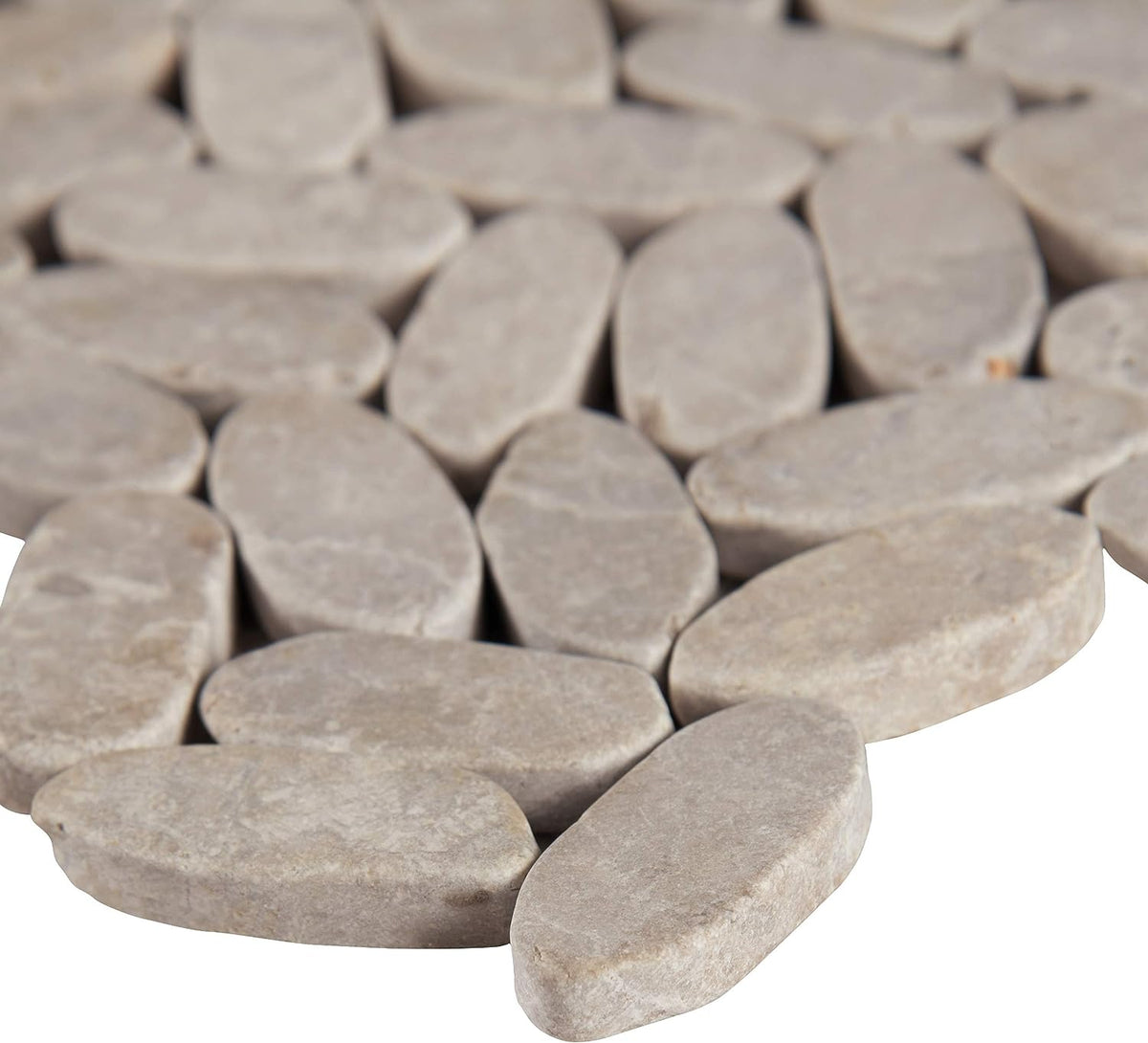 MS International Slice Tumbled Pebble PEB-ASH Mesh-Mounted Floor Wall Tile 11.81 x 11.81 in. x 10 mm Mosaic (Box of 10 Sheets)