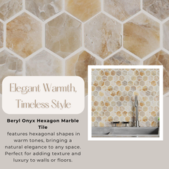 Tenedos Berly Onyx Hexagon Marble Tile