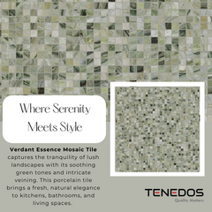 Tenedos Verdant Essence Green Porcelain Mosaic Tile-1 piece