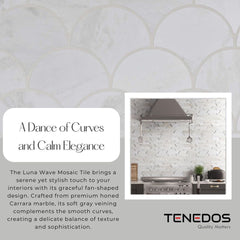 Tenedos HTC189 Luna Wave Honed Marble Mosaic Tile