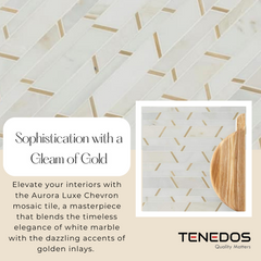 Tenedos Aurora Luxe Chevron Stone Metal Wall Tile