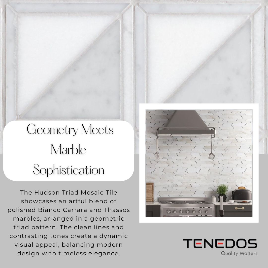 Tenedos HTC188 Hudson Triad Polished Marble Mosaic Tile