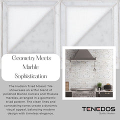Tenedos HTC188 Hudson Triad Polished Marble Mosaic Tile
