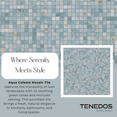 Tenedos HTC175 Aqua Celeste Porcelain Mosaic Tile-1 piece