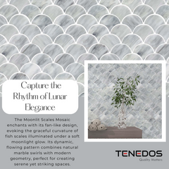 Tenedos Moonlit Scales Mosaic Glass Mosaic Tile-1 piece