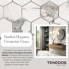 Tenedos Dusty Dawn Hexagon Porcelain Mosaic Tile-1 piece
