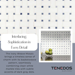 Tenedos HTC194 Ivory Weave Marble Mosaic Tile