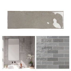 Tenedos HTC184 Ceramic Subway Wall Tile Handmade Look Glossy Glaze for Backsplash Kitchen, Bathroom Shower, Accent Wall (1, Desert Taupe)