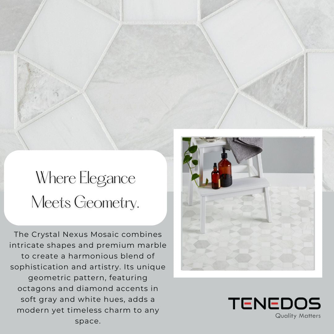 Tenedos HTC193 Crystal Nexus Marble Mosaic Tile