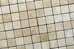 Durango Cream Travertine 2x2 Tumbled Mosaic Floor Wall Tile