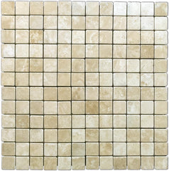 Durango Cream Travertine 2x2 Tumbled Mosaic Floor Wall Tile