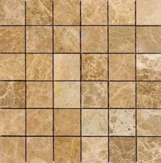 2x2 Marble Emperador Light Polished Mosaic Square Wall Floor Tile Backsplash