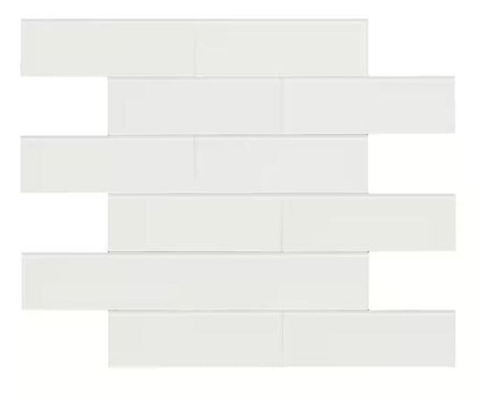 MSI Alpine Ice 2 in. x 6 in. Subway Peel and Stick Glass Mosaic Tile for Bathroom, Kitchen Backsplash, Accent Wall Tile, and Shower Wall Tile (Box of 20 Sheets)