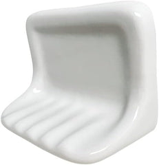 Ceramic Wall-Mounted Soap Dish - White Glazed, Tile Adhesion