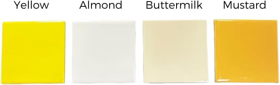 4x4 Mustard Yellow Ceramic Tile-Box of 10 pcs