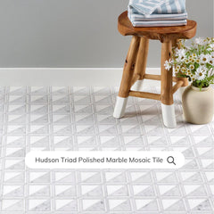 Tenedos HTC188 Hudson Triad Polished Marble Mosaic Tile