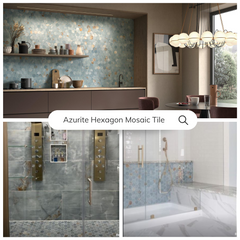 Tenedos Azurite Hexagon Porcelain Mosaic Tile- 1 piece