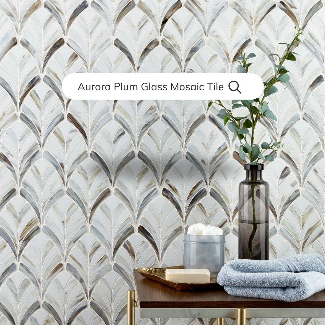 Tenedos Aurora Plum Glass Mosaic Tile-1 piece