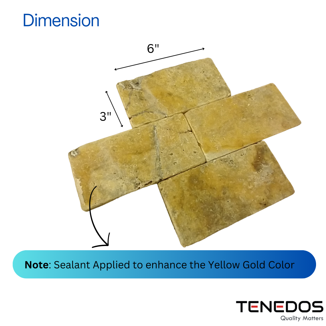 Tenedos TLSDS-3x6-SCT Scabos 3X6 Tumbled Travertine Floor Wall Pool Tile for Kitchen Backsplash, Bathroom Shower, Patios, Fireplace, Accent Decor