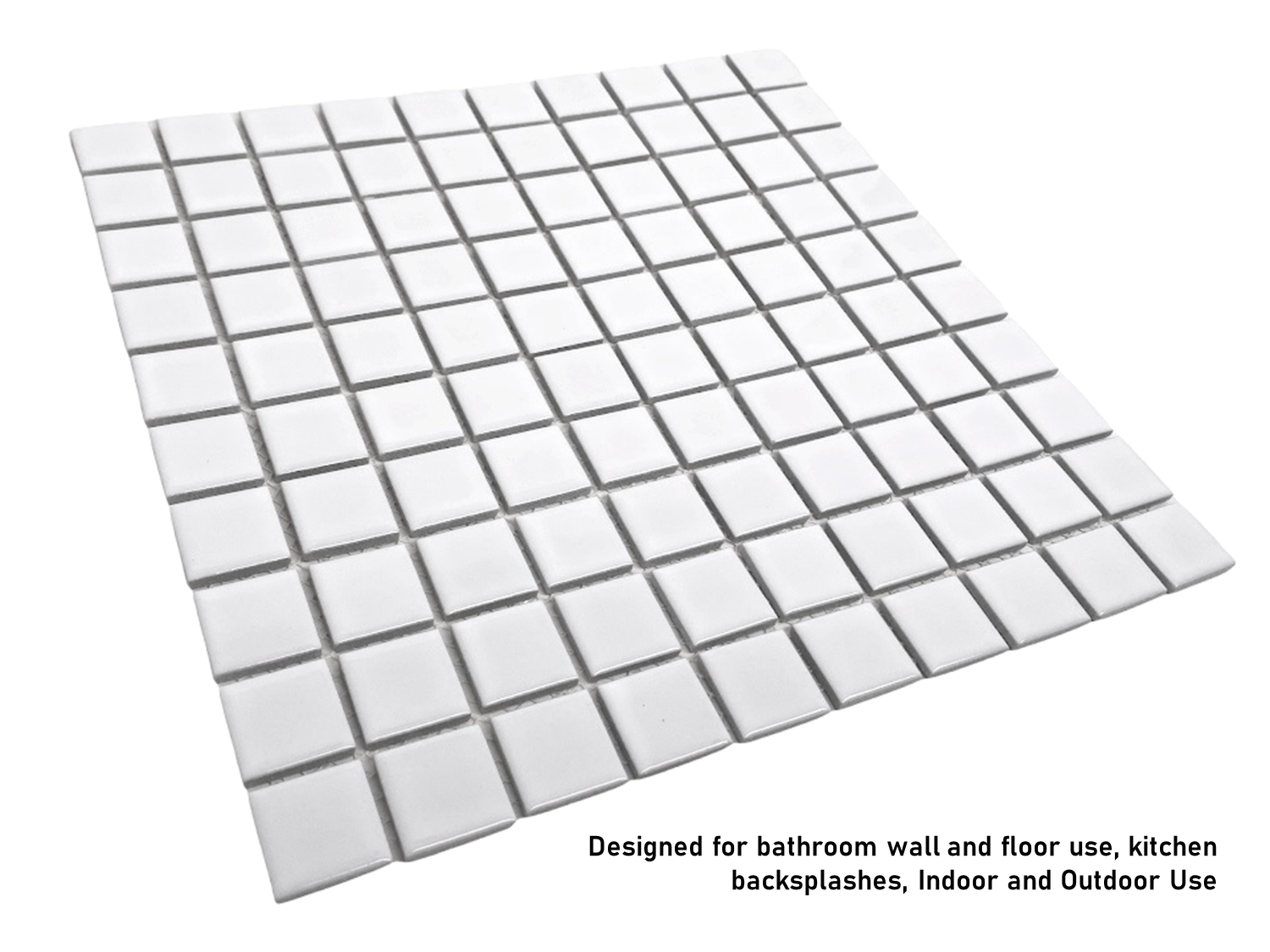 Square White Porcelain Mosaic for Bathroom, Wall, Entrance, Pool, Shower, Floor Tile