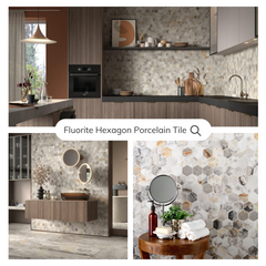 Tenedos Fluorite Hexagon Porcelain Mosaic Tile- 1 piece