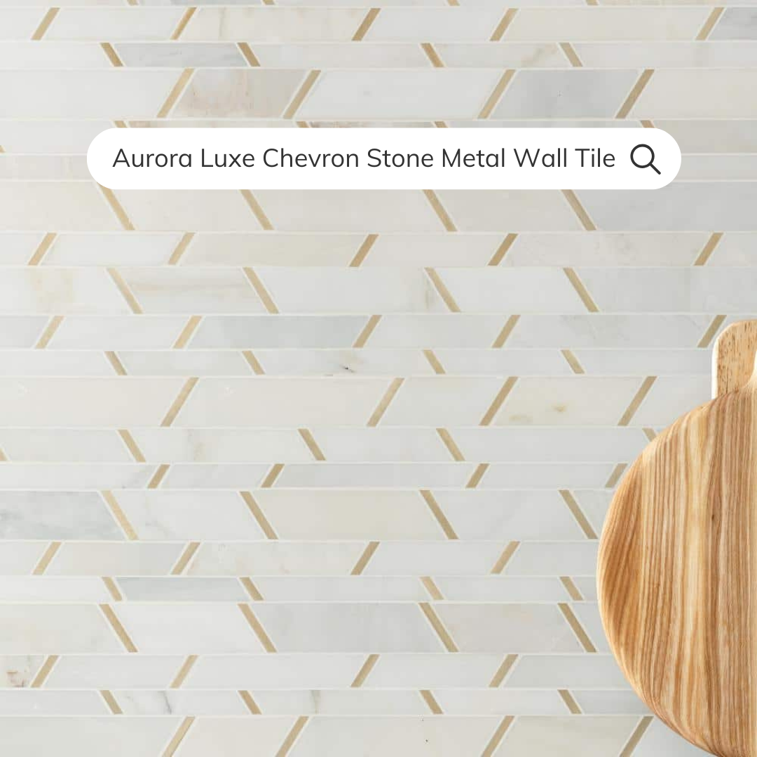 Tenedos Aurora Luxe Chevron Stone Metal Wall Tile