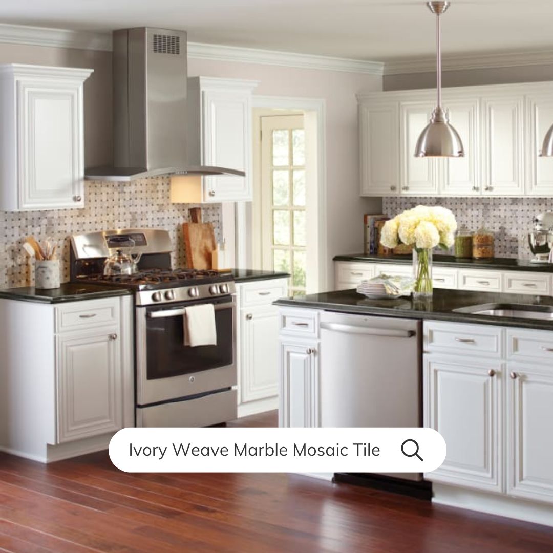 Tenedos HTC194 Ivory Weave Marble Mosaic Tile