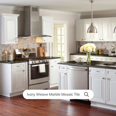 Tenedos HTC194 Ivory Weave Marble Mosaic Tile
