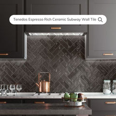 Tenedos HTC184 Ceramic Subway Wall Tile Handmade Look Glossy Glaze for Backsplash Kitchen, Bathroom Shower, Accent Wall (1, Espresso Rich)