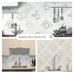 Tenedos Sapphire Silver 12 in. x 12 in. Honed Marble Floor and Wall Tile