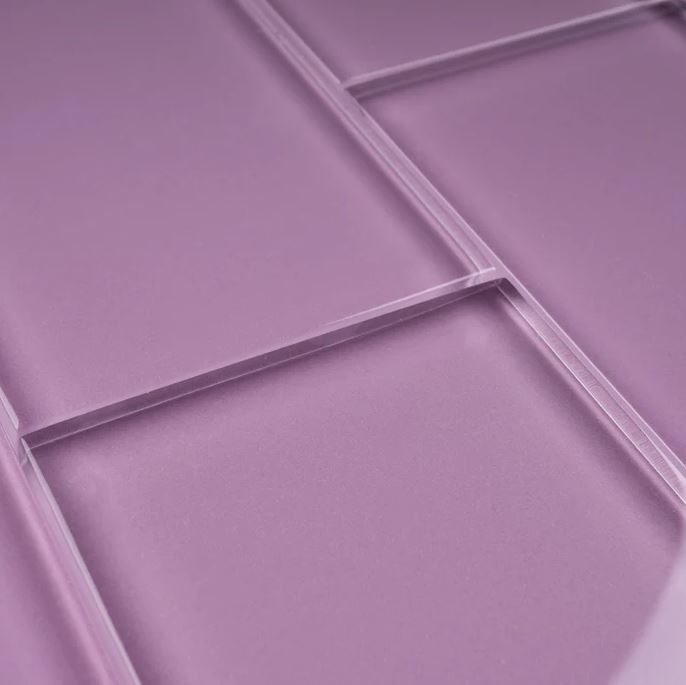 3x6 Purple Glass Subway Tile and Wall