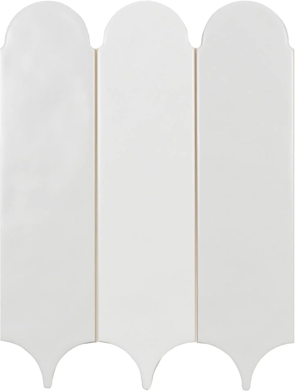 Tenedos HTCRC Matte White 3x12 Interlocking Ceramic Wall Tile | Decorative Elongated Tile |  Kitchen Backsplash Bathroom
