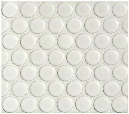 White Penny Round Matte Porcelain Mosaic Tile -  (12x12 sheet)