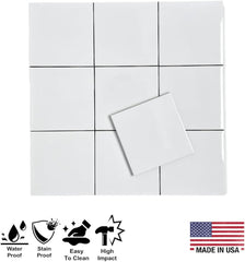 4 in Ceramic Tile Gloss 4 1/4" Box of 10 Pieces by Tenedos