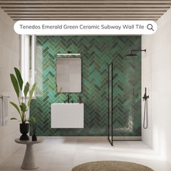 Tenedos HTC184 Ceramic Subway Wall Tile Handmade Look Glossy Glaze for Backsplash Kitchen, Bathroom Shower, Accent Wall (1, Emerald Dream)