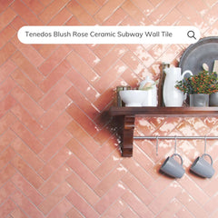 Tenedos HTC184 Ceramic Subway Wall Tile Handmade Look Glossy Glaze for Backsplash Kitchen, Bathroom Shower, Accent Wall (1, Blush Rose)