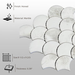 Tenedos HTC189 Luna Wave Honed Marble Mosaic Tile