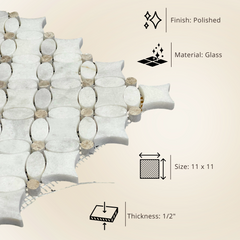 Tenedos Timeless Petals Mosaic Tile 1 piece