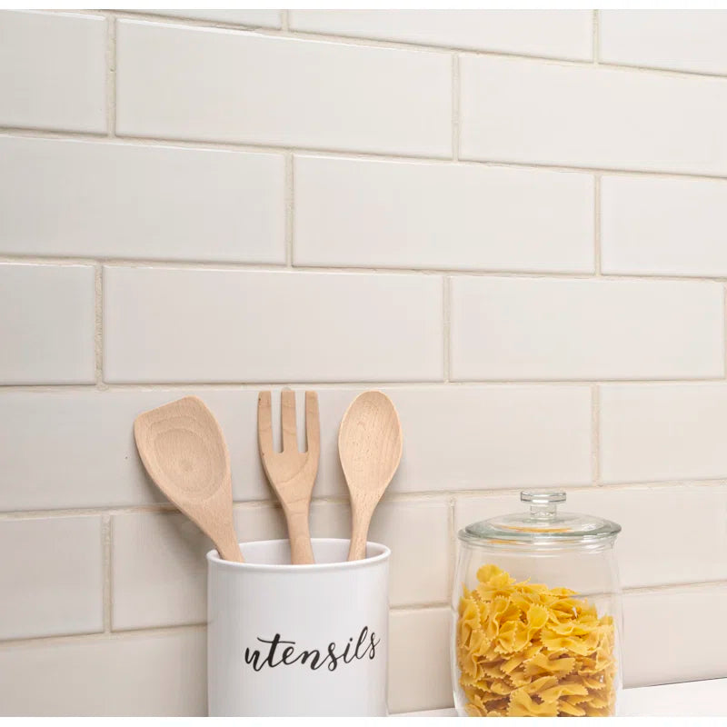 Antique White Glazed 4 in. x 12 in. Glossy Ceramic Subway Wall Tile by MSI (2 sq. ft./Case)