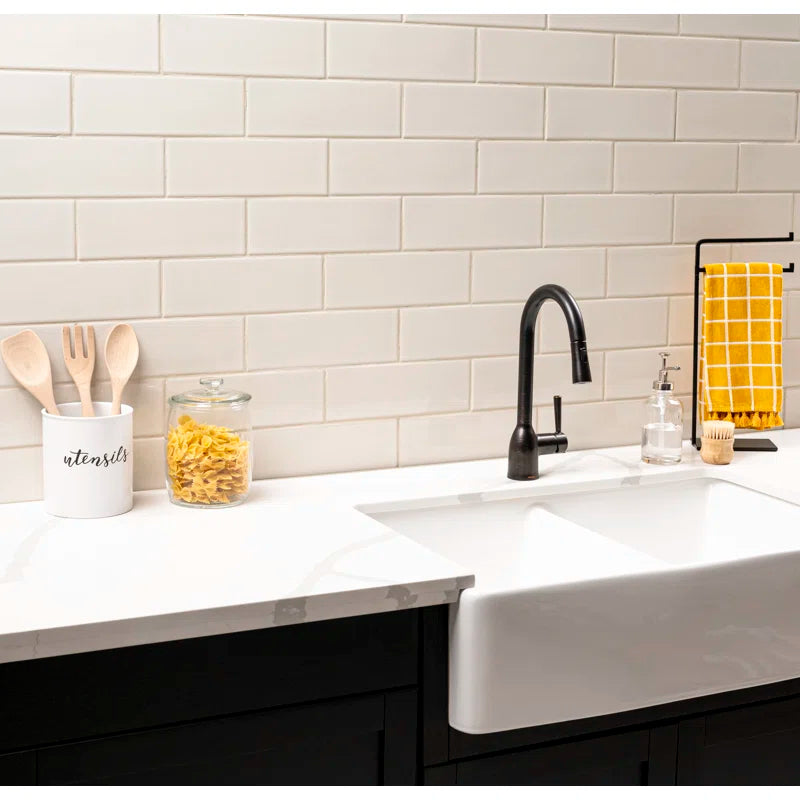 Antique White Glazed 4 in. x 12 in. Glossy Ceramic Subway Wall Tile by MSI (2 sq. ft./Case)