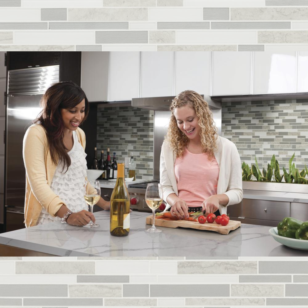 Tenedos HTC 331 Crestmea 10 x 12 Glass Porcelain Mosaic Tile - (Box of 10 Tiles)
