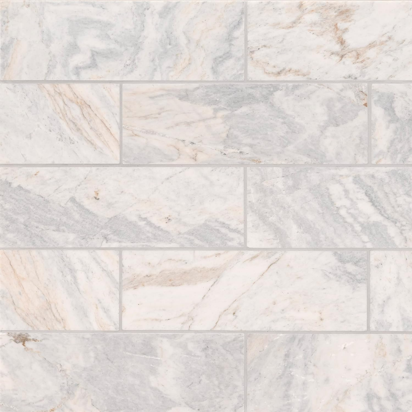 MSI Capri Blue/Gray 4x12  Honed Marble Floor Wall Mosaic Tile for Kitchen Backsplash, Flooring, Bathroom Shower, Fireplace Surround