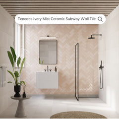 Tenedos HTC184 Ceramic Subway Wall Tile Handmade Look Glossy Glaze for Backsplash Kitchen, Bathroom Shower, Accent Wall (1, Ivory Mist)