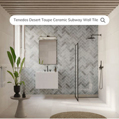 Tenedos HTC184 Ceramic Subway Wall Tile Handmade Look Glossy Glaze for Backsplash Kitchen, Bathroom Shower, Accent Wall (1, Desert Taupe)