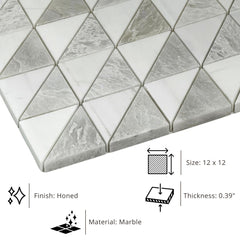 Tenedos HTC173 Nordic Edge Square Marble Mosaic Tile Matte Finish