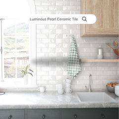 Tenedos HTC184 Ceramic Subway Wall Tile Handmade Look Glossy Glaze for Backsplash Kitchen, Bathroom Shower, Accent Wall (1, Luminous Pearl)